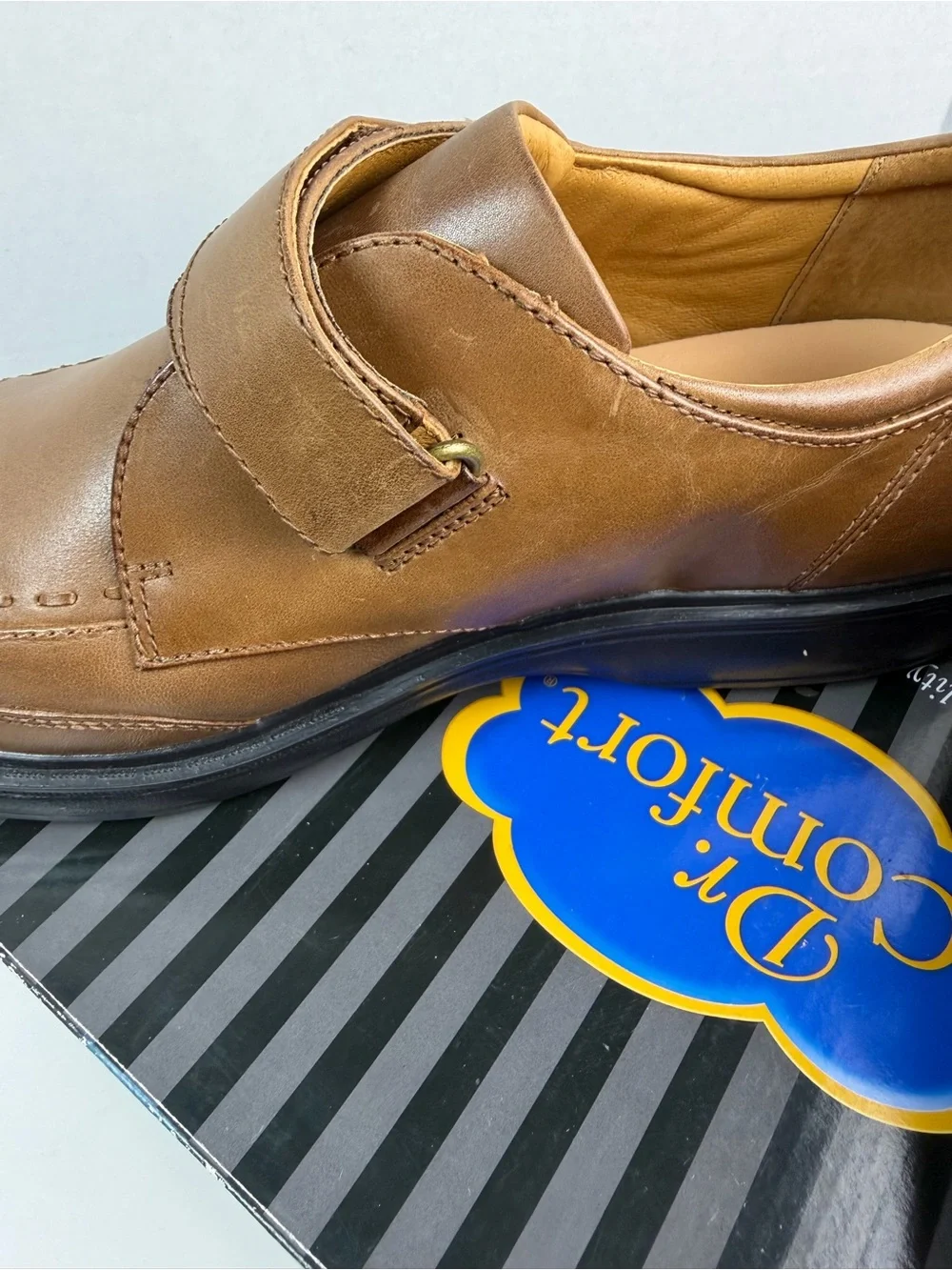 Dr. Comfort 6221 Frank Brown Leather Adjustable Strap Oxford Shoes Men's US 12W
